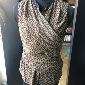 Flowy scarf button up blouse